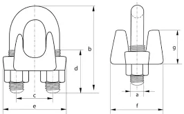 Wire Rope Clip Type A Tech Drawing